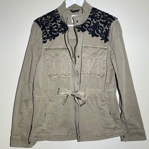 GAP Green Jacket with Navy Lace Detail